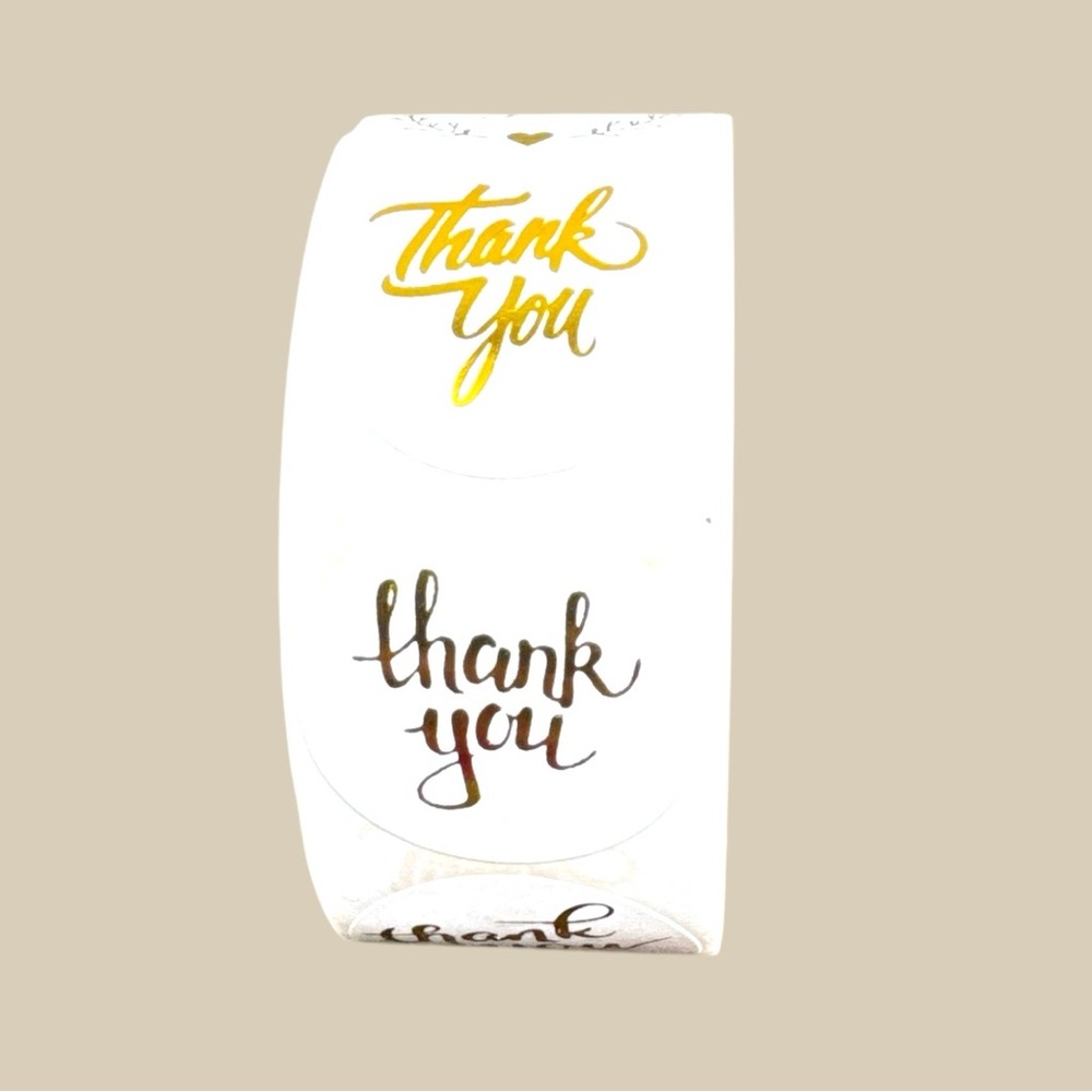 thank you stickers Gold (variety pack) 1in round | shipping supplies - Picture 7 of 9